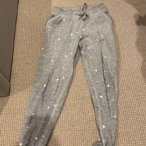 grey joggers with white stars very comfy